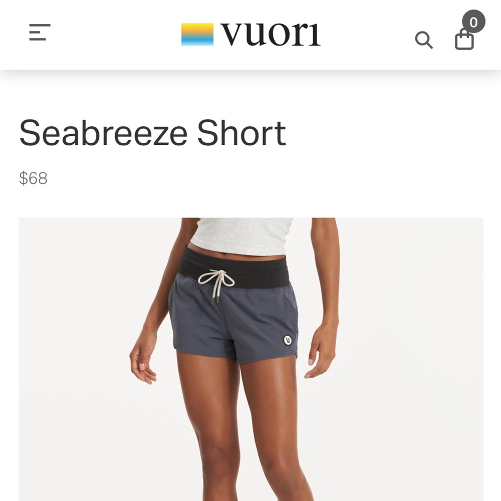 Vuori -Mid-rise / Lined -Seabreeze Short- Size XS- Light Weight